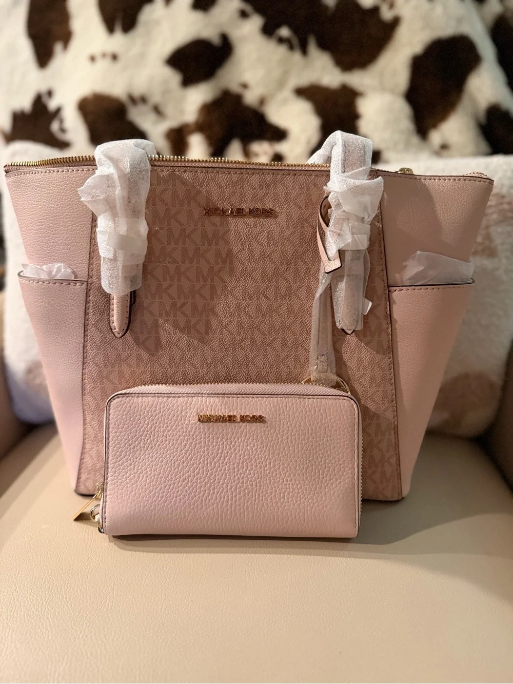 Michael Kors Blush Pink Tote with Matching Wallet